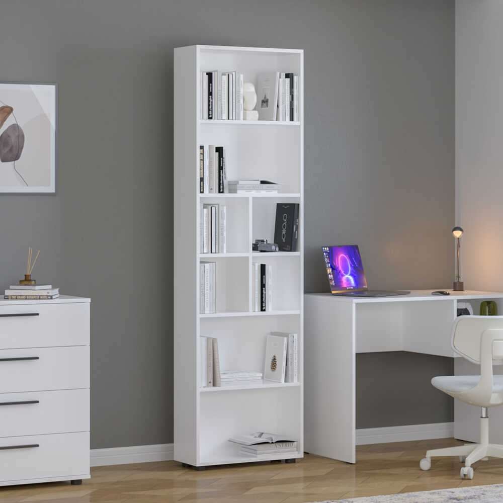 Полица за книги Hanah Home Ktp-168-Bb-1, 55x187x23 см, бела