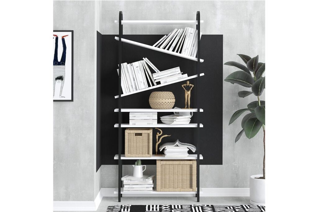 Полица за книги Hanah Home Verso, 78x170x22 см, црна