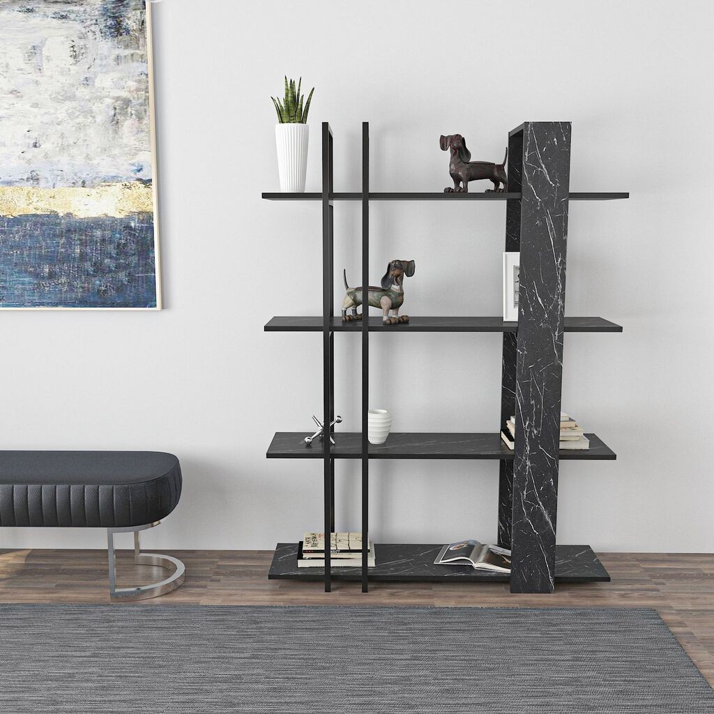 Полица за книги Hanah Home Onno, 120x160x31 см, црна