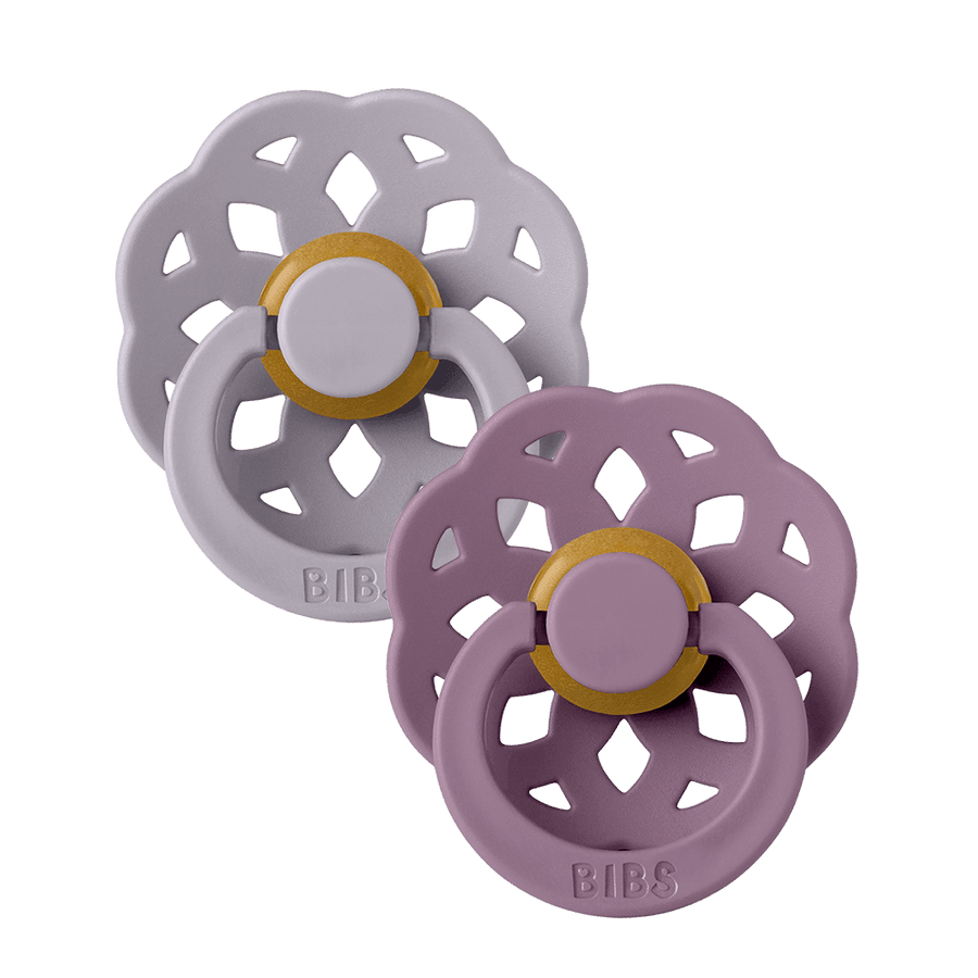 Комплет цуцли BIBS за бебиња боемски, 0-6 месеци, 2 парчиња, сиво-виолетова