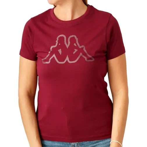 Женска маица со кратки ракави Kappa со лого Bram, црвена