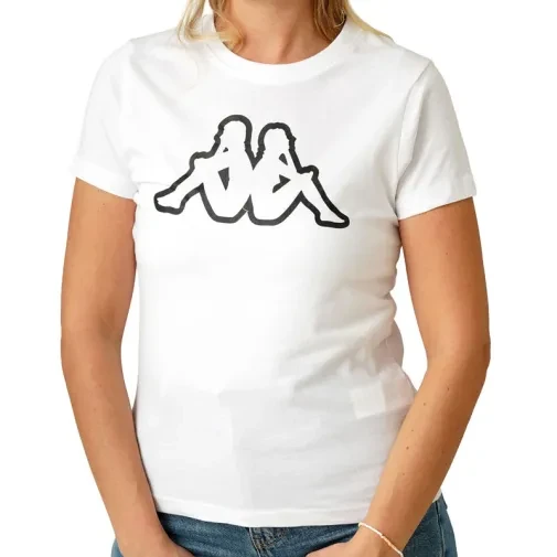 Kappa Женска маица со кратки ракави Logo Bram, Бела