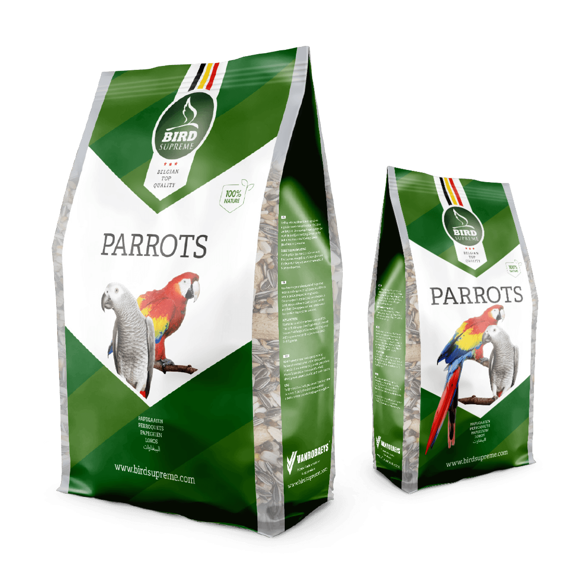 BIRD SUPREME Храна за Големи Папагали PARROT + FRUIT 750гр