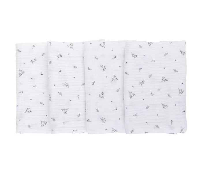 Бебешки Муслински крпи за Миење 4/1 - Бели, 40×40 cm