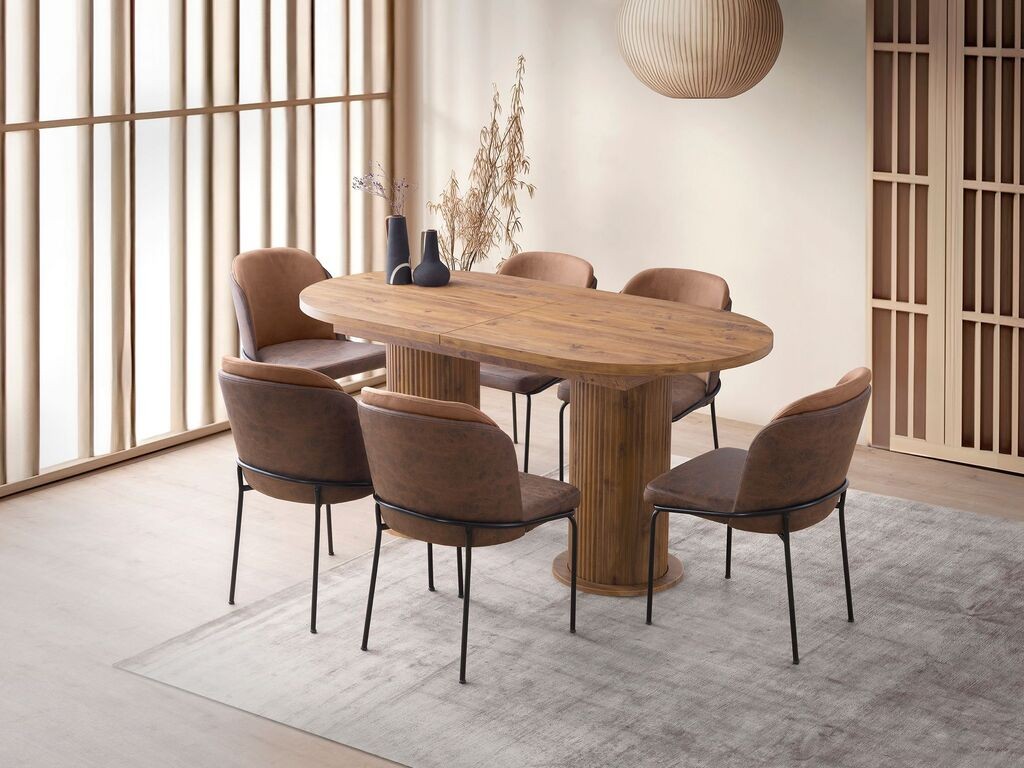 Трпезариска маса Hanah Home Gusto - 2952, 180x77x90 см, орев