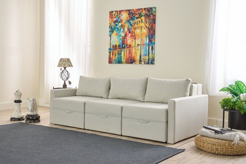 Расклопна софа Atelier del Sofa Saros, 230x72x110 см, бела