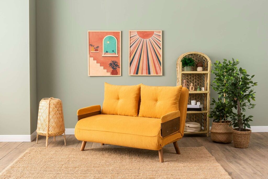 Atelier del Sofa Двосед на расклопување Cosmo, 190x120x82cm, портокалова