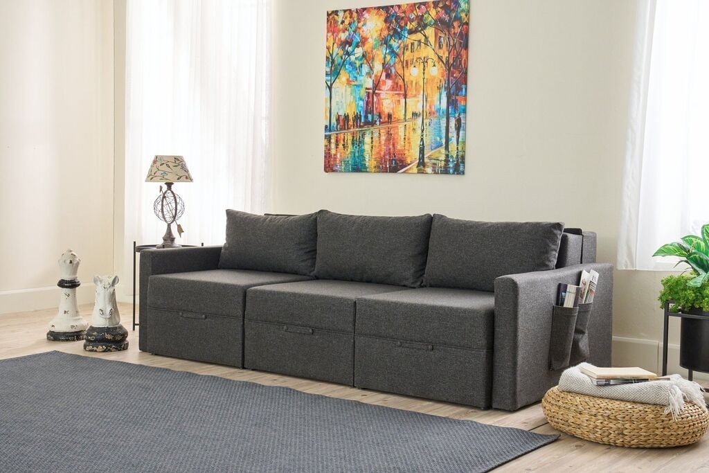 Atelier del Sofa Saros расклоплива софа, 230x72x110 см, Антрацит