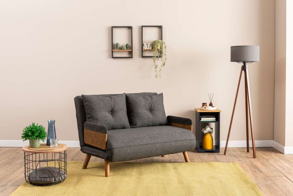 Atelier del Sofa Двосед на расклопување Cosmo, 190x120x82 см, Антрацит