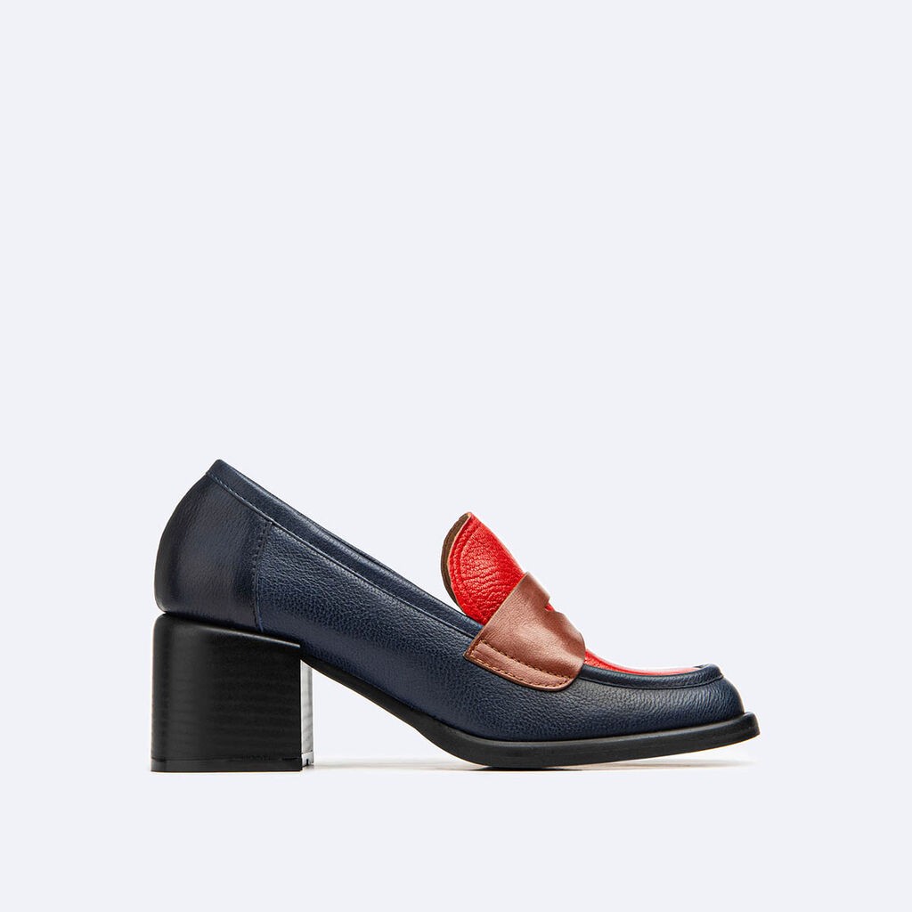 GRAFITI Женски кожни мокасини CARMEN BLUE/RED/MARONE NAPPA