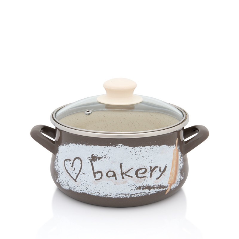 METALAC Длабоко тенџере елегант лукс 18цм/3.00л со капак декор 3467