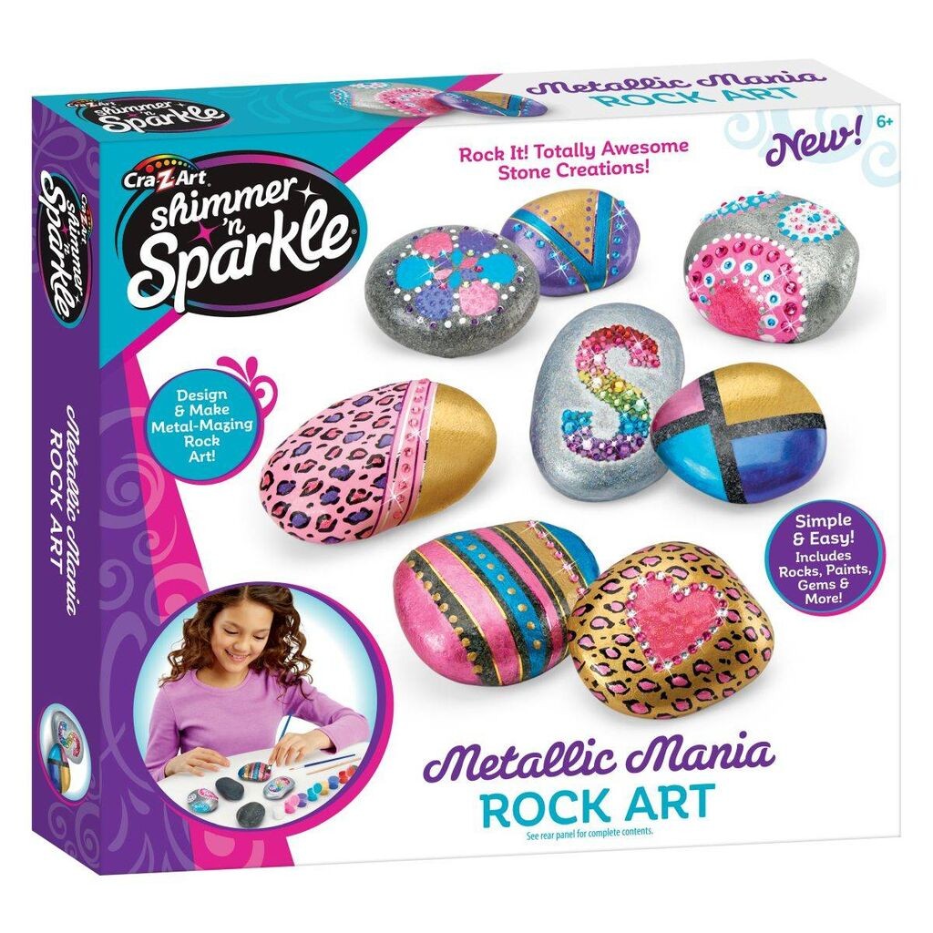 Crazart Сет камчиња и бои Rock Art 17696