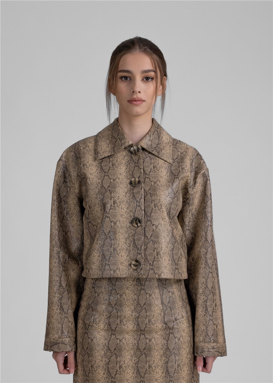 BELLA Палто Лавену кожа