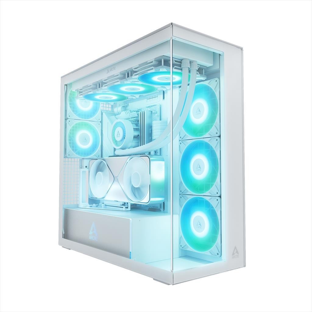 ARCTIC Куќиште XTENDER VG Mirror White E-ATX Vertical GPU ARGB Калено Стакло ACPCC00017A
