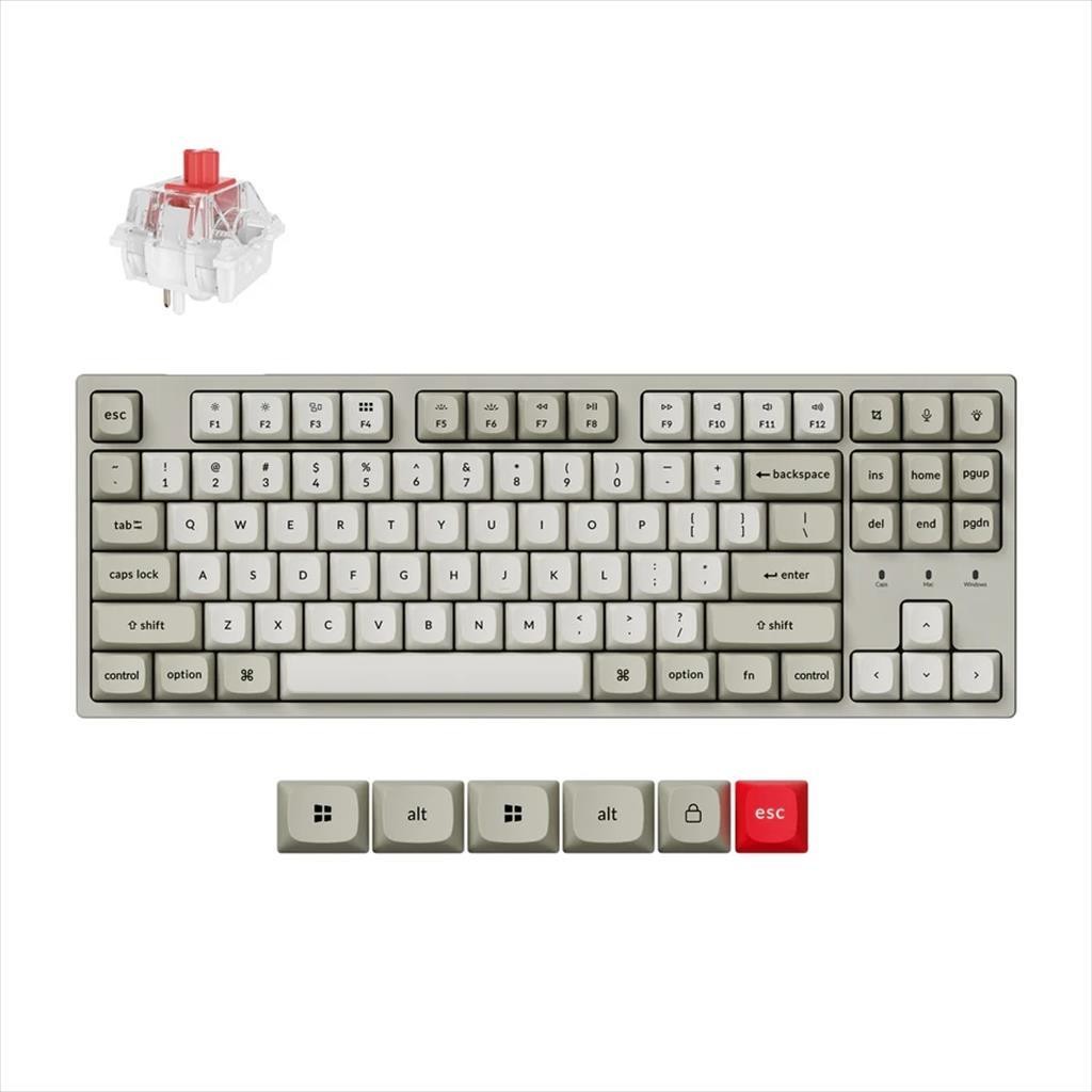 Keychron Механичка Тастатура C1 Pro 8K TKL QMK/VIA RGB Super Red C1PX-M1