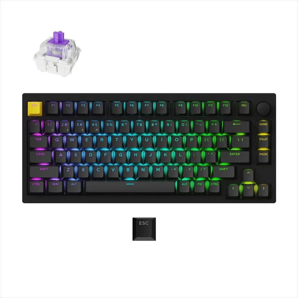 Keychron Lemokey Механичка Тастатура P1 HE 75% RGB QMK/VIA Магнетни Свичеви Црна P1H-M1-UK