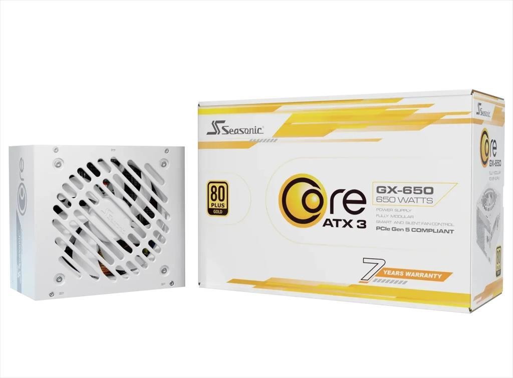 Seasonic Напојување Core GX-650 V2 650W ATX 3.1 PCIe 5.1 80+ Gold Full Modular Бело