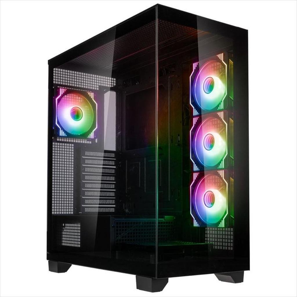 Kolink Куќиште E-Atx Unity Arena Argb Mid Tower Showcase W/Tempered Glass, 4X120Mm Umbra Pwm A-Rgb Fan, Црно