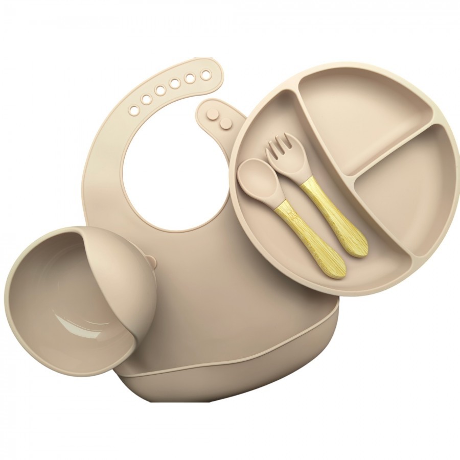 Jungle Сет за јадење силикон 4м+ кафена 31001838