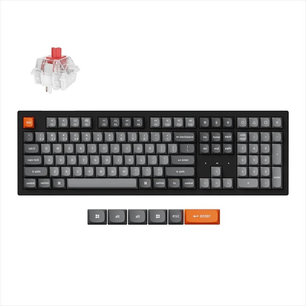 Keychron Тастатура Механичка K10 Max Hs Full Size Rgb Super Red Switch, Multi-Device 2.4 Ghz & Bt Black, K10M-H1
