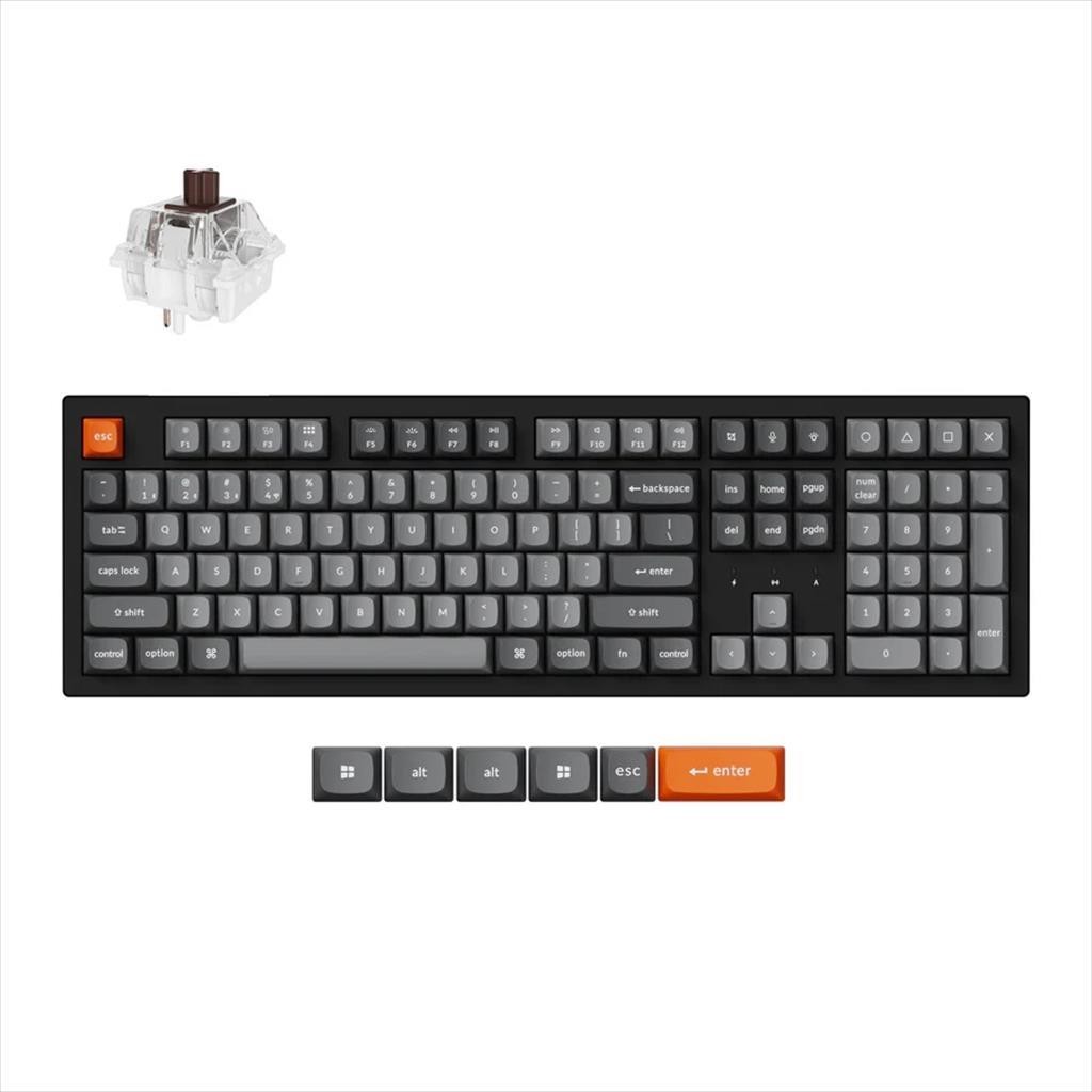 Keychron Тастатура Механичка K10 Max Hs Full Size Rgb Super Brown Switch, Multi-Device 2.4 Ghz & Bt Black, K10M-H3
