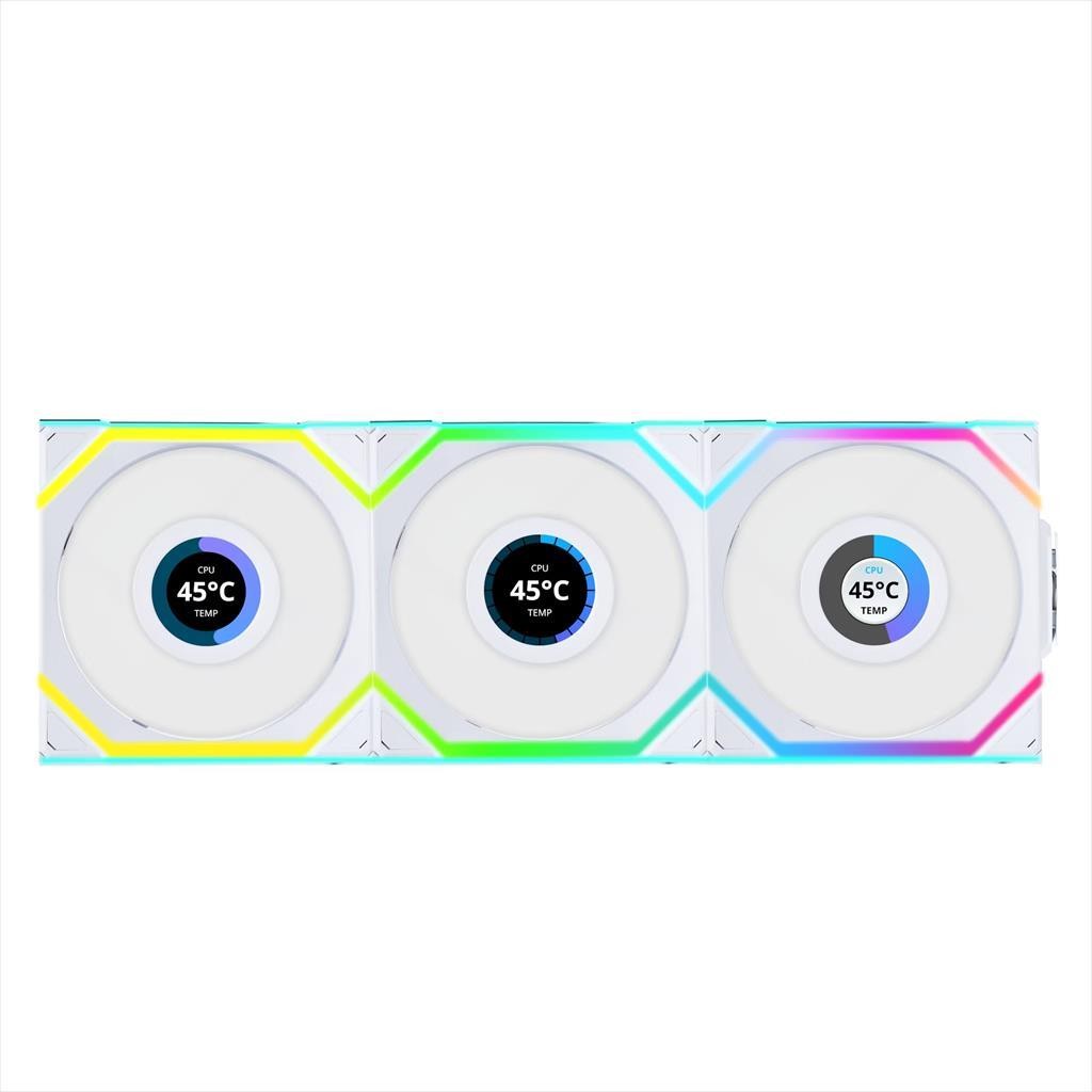 Lian Li Кулер Case Fan 3X120Mm Uni Fan Sl W/ L-Wireless Controller, Lcd 120 A-Rgb Pwm, White, 12Sllcd1W3W