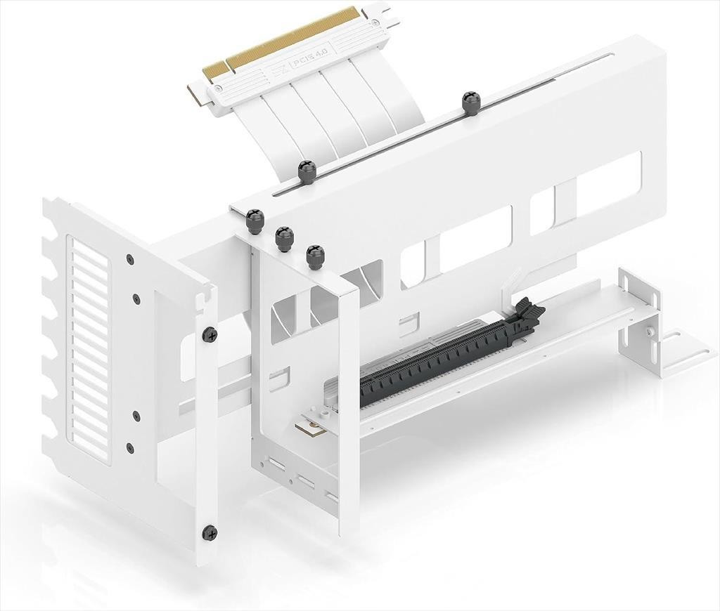 Ezdiy-Fab Држач за графичка картичка вертикален Kit Pcie 16X Gen4 W/Riser Cable 170Mm,White