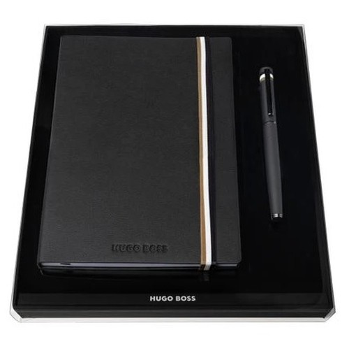 Hugo Boss Сет, Нотес А5+ Пенкало, Мина Сина М, HPHR352A, Црна