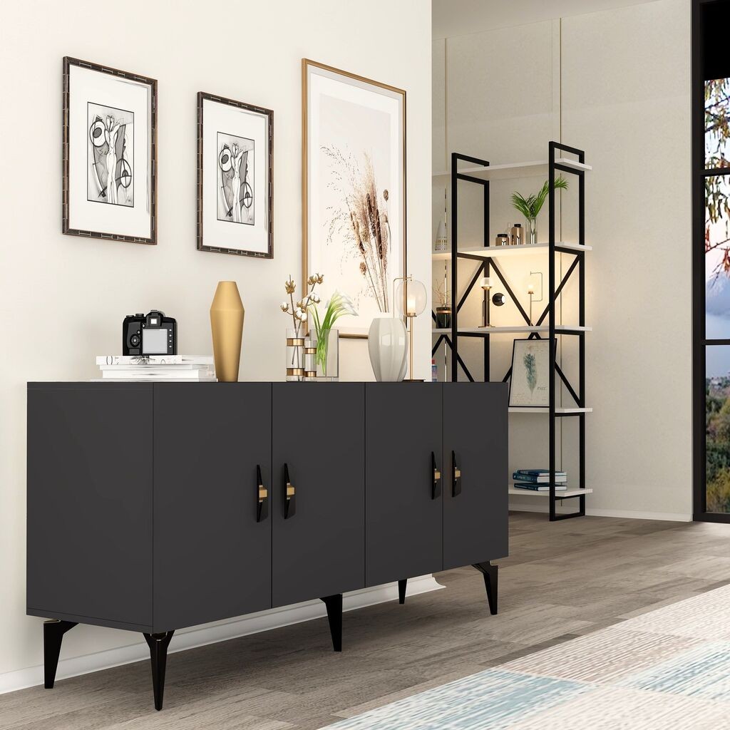 Hanah Home Console Plus, 150x79x40 см, Антрацит