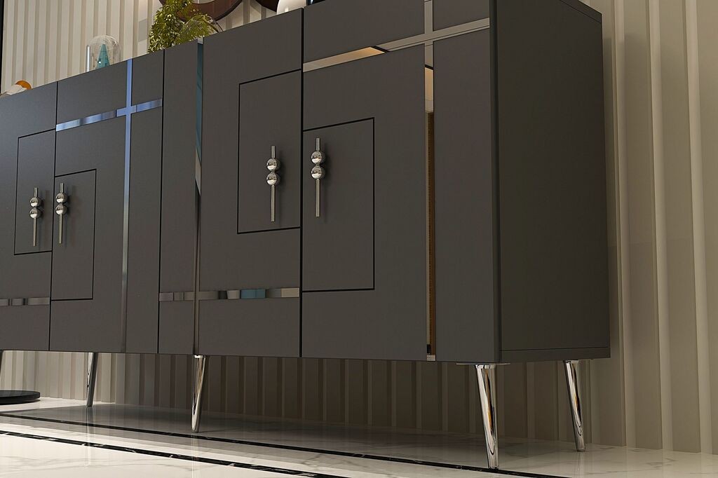 Hanah Home Console Line KB150, 150x75x35 см, антрацит-сребрена боја