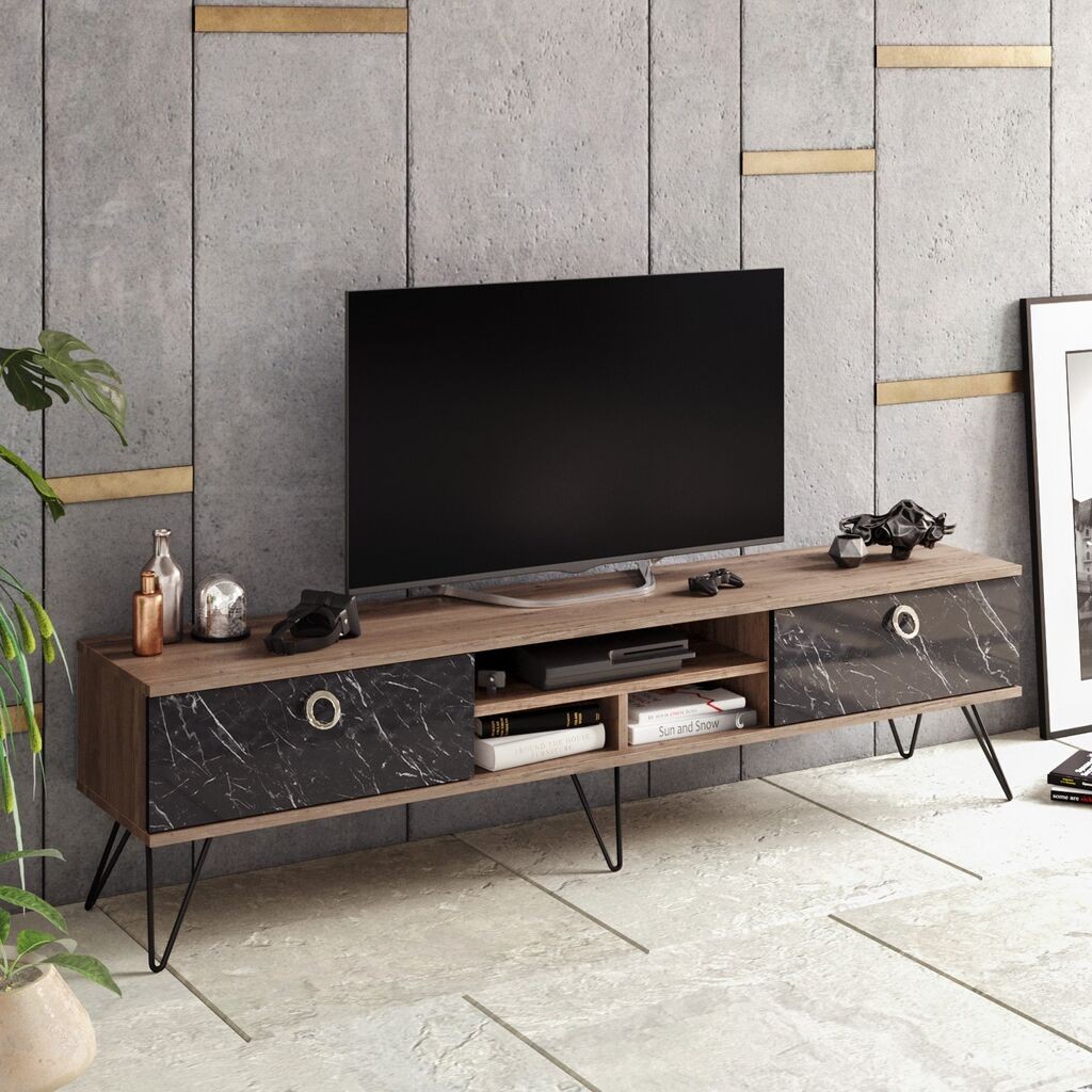 Комода Hanah Home TV Lorenz, 180x45,6x35,2 см, кафеаво-црна