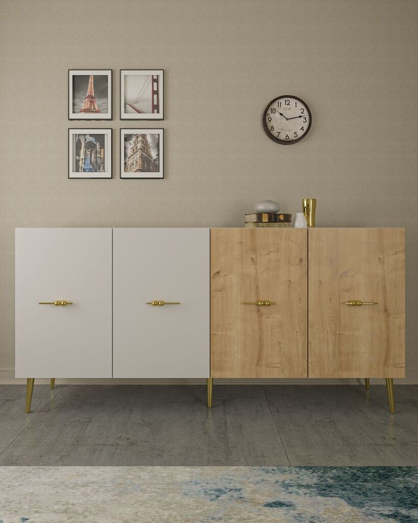 Hanah Home Console Loop KB150, 150x75x35 см, бел даб