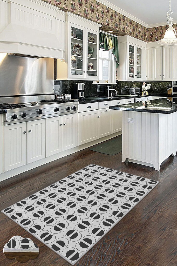 Conceptum Hypnose тепих Wookece199, 80x300 cm, бело-црно