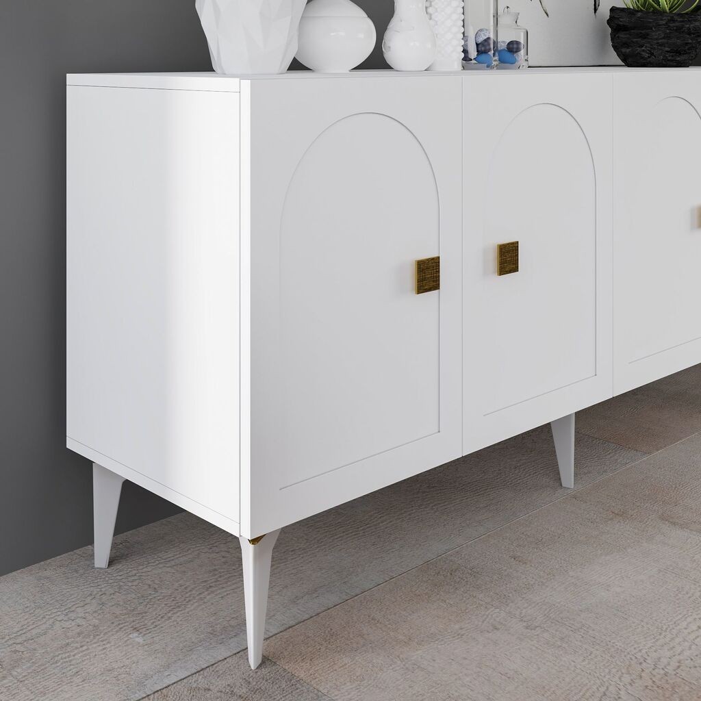 Конзола Hanah Home Owen, 150x79x40 см, антрацит-сребрена боја