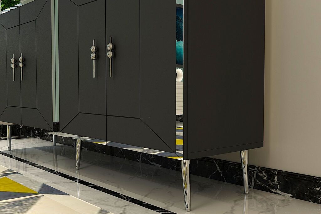 Hanah Home Console Arno KB150, 150x75x35 см, антрацит-сребрена боја