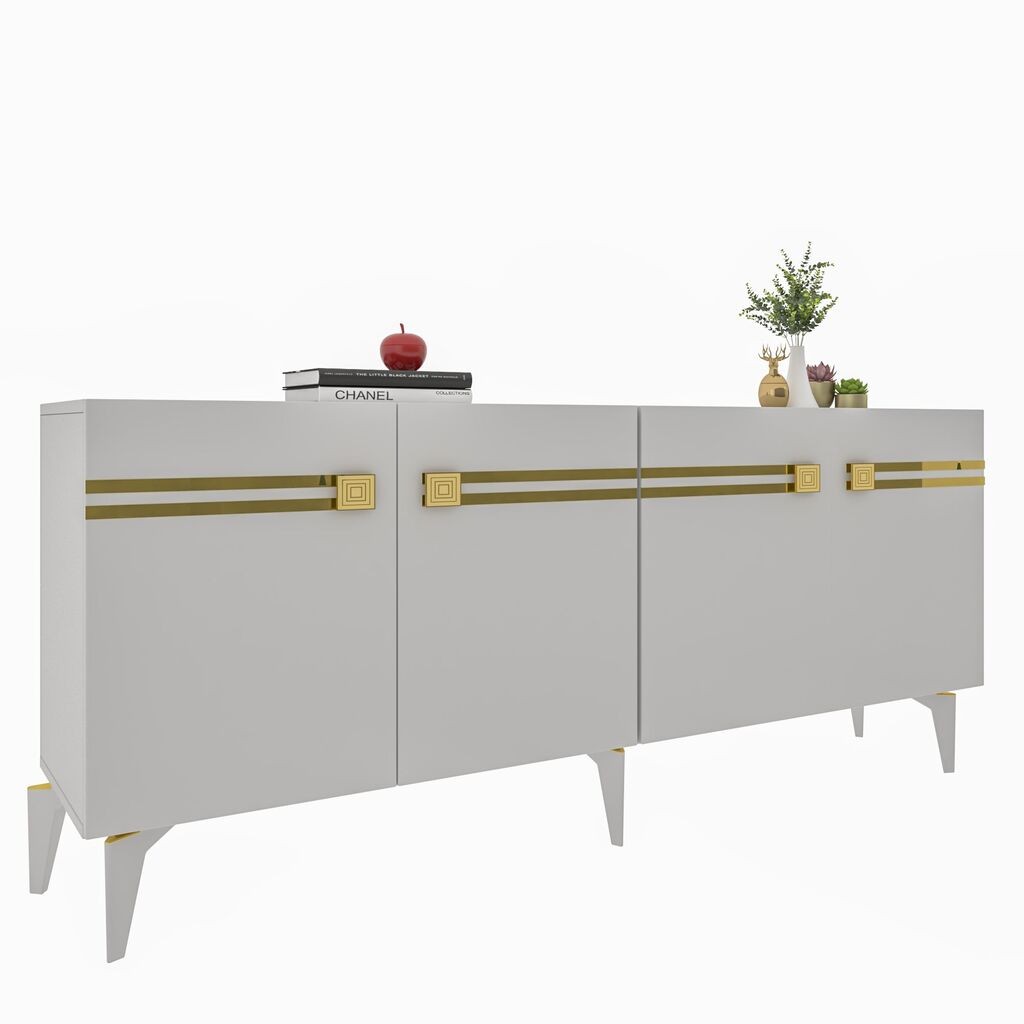 Hanah Home Console Hayat KB150, 150x80x35 см, антрацит-сребрена боја