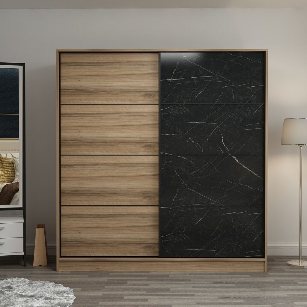 Гардеробер Hanah Home Kale-3177, 180x190x52 см, кафеаво-црна