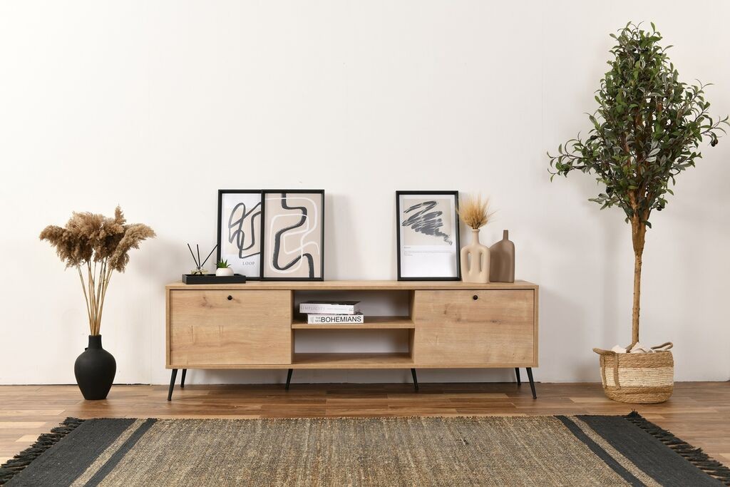 Комода за ТВ Hanah Home Calvin, 55x180x41 см, даб