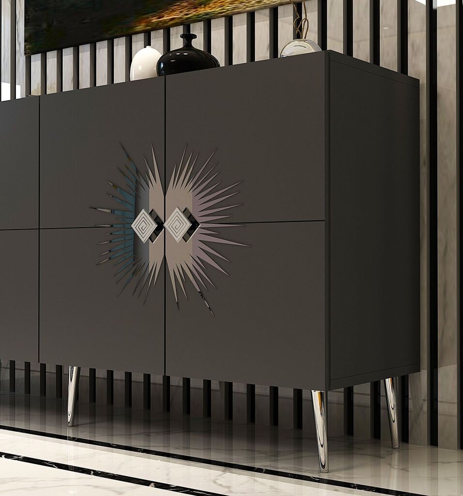 Hanah Home Console Nida KB150, 150x75x35 см, антрацит-сребрена боја