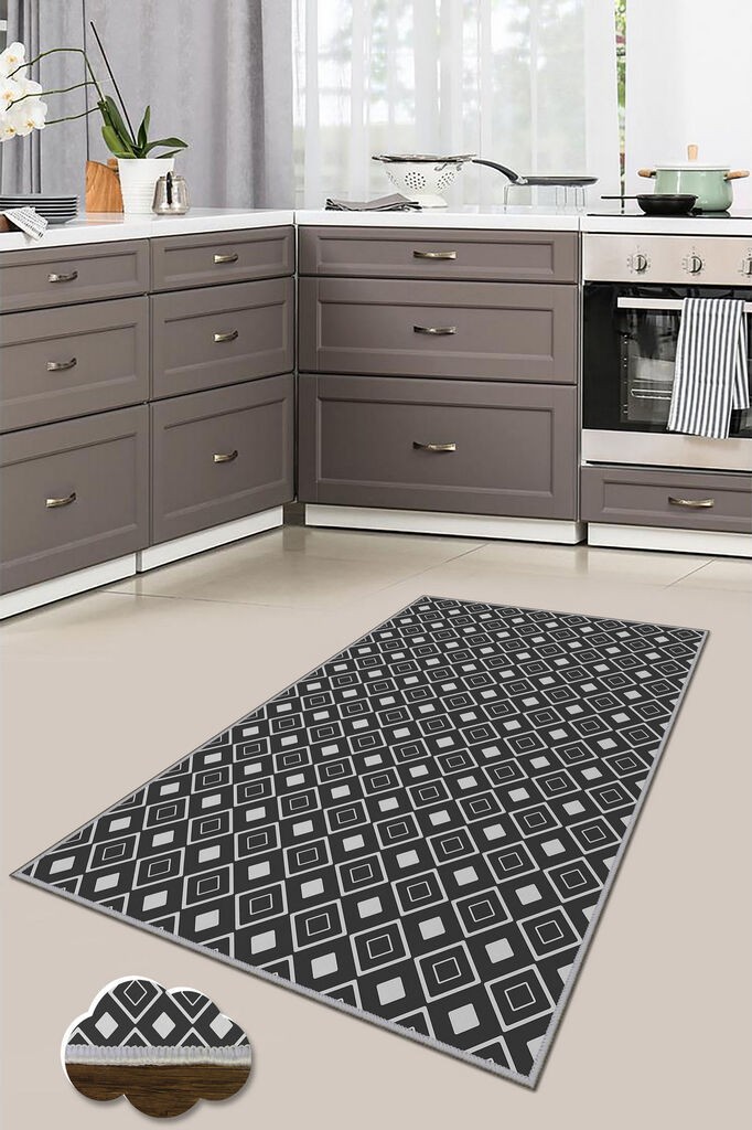 Тепих Conceptum Hypnose Wookece198, 80x300 см, црно-бел