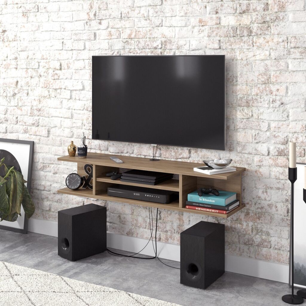 Hanah Home TV комода за вртење, 120x23x29,5 см, орев