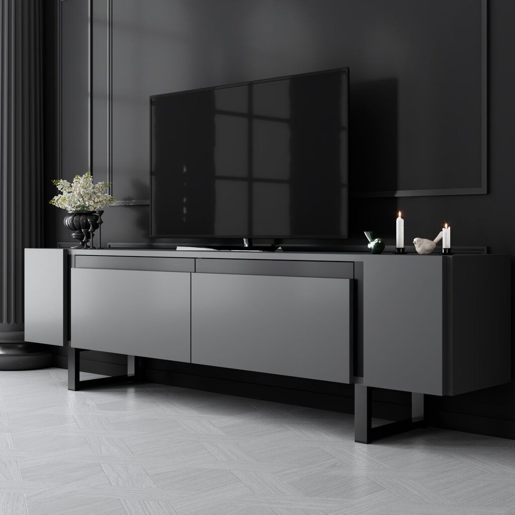 Hanah Home ТВ Комода Yildiz, 180x50x30 см, антрацит-црна