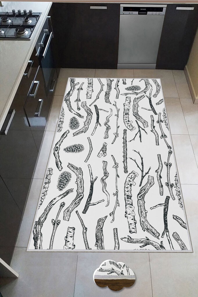 Тепих Conceptum Hypnose Wookece222, 100x200 см, бело-црн