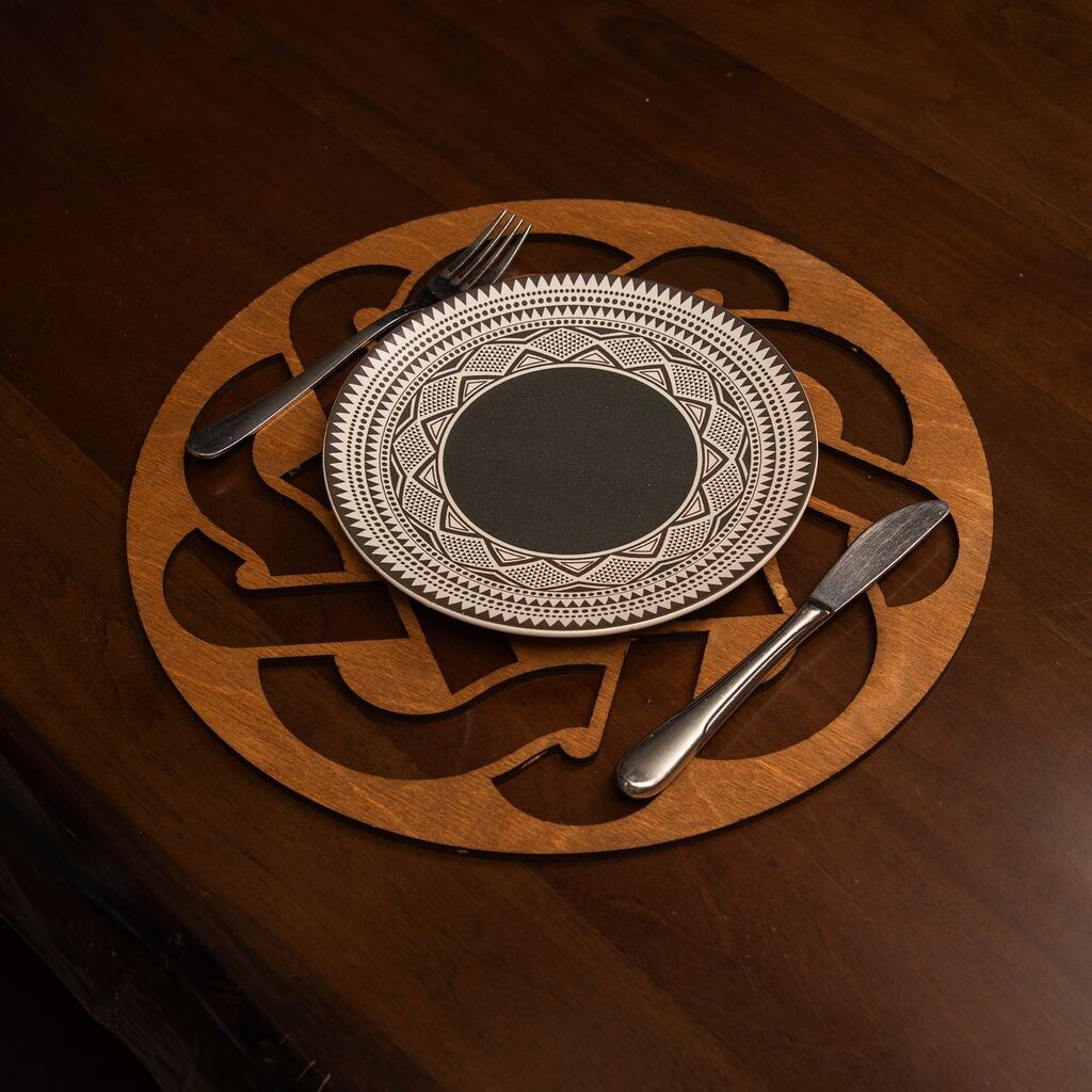 Комплет подметачи за маса Хермија Дон, дрвен, 4 парчиња, кафеава