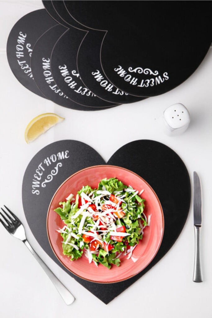 Комплет подметачи за сервирање Hermia PLT0192, 29x29 см, дрвен, 6 парчиња, црн