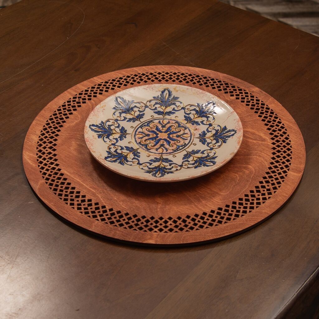 Комплет подметачи за маса Хермија Селџук, 36x36 см, Дрвена, 6 парчиња, костенлива