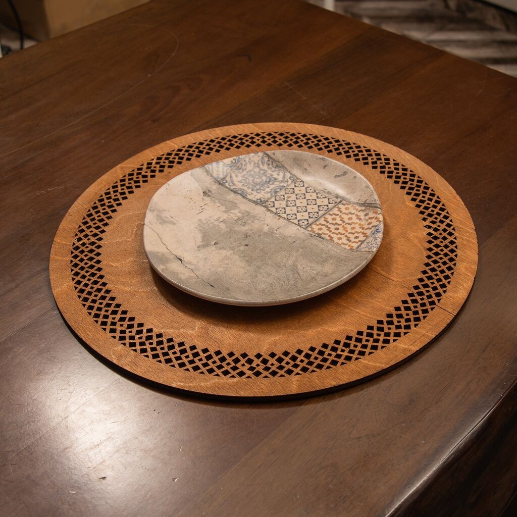 Комплет подметачи за маса Хермија Селџук, дрвени, 4 парчиња, кафеави