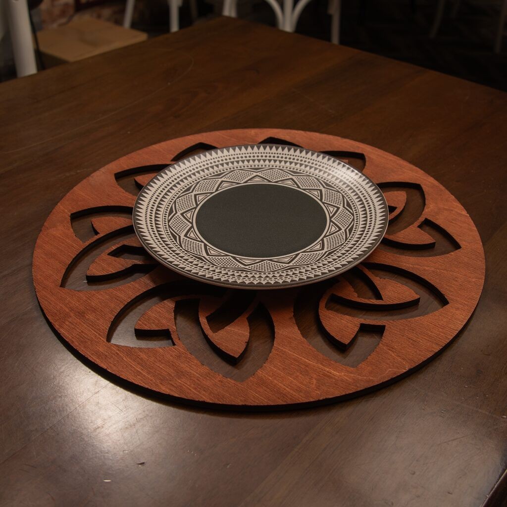 Комплет подметачи за јадење Hermia Lugh, 36x36 см, дрвен, 6 парчиња, костен