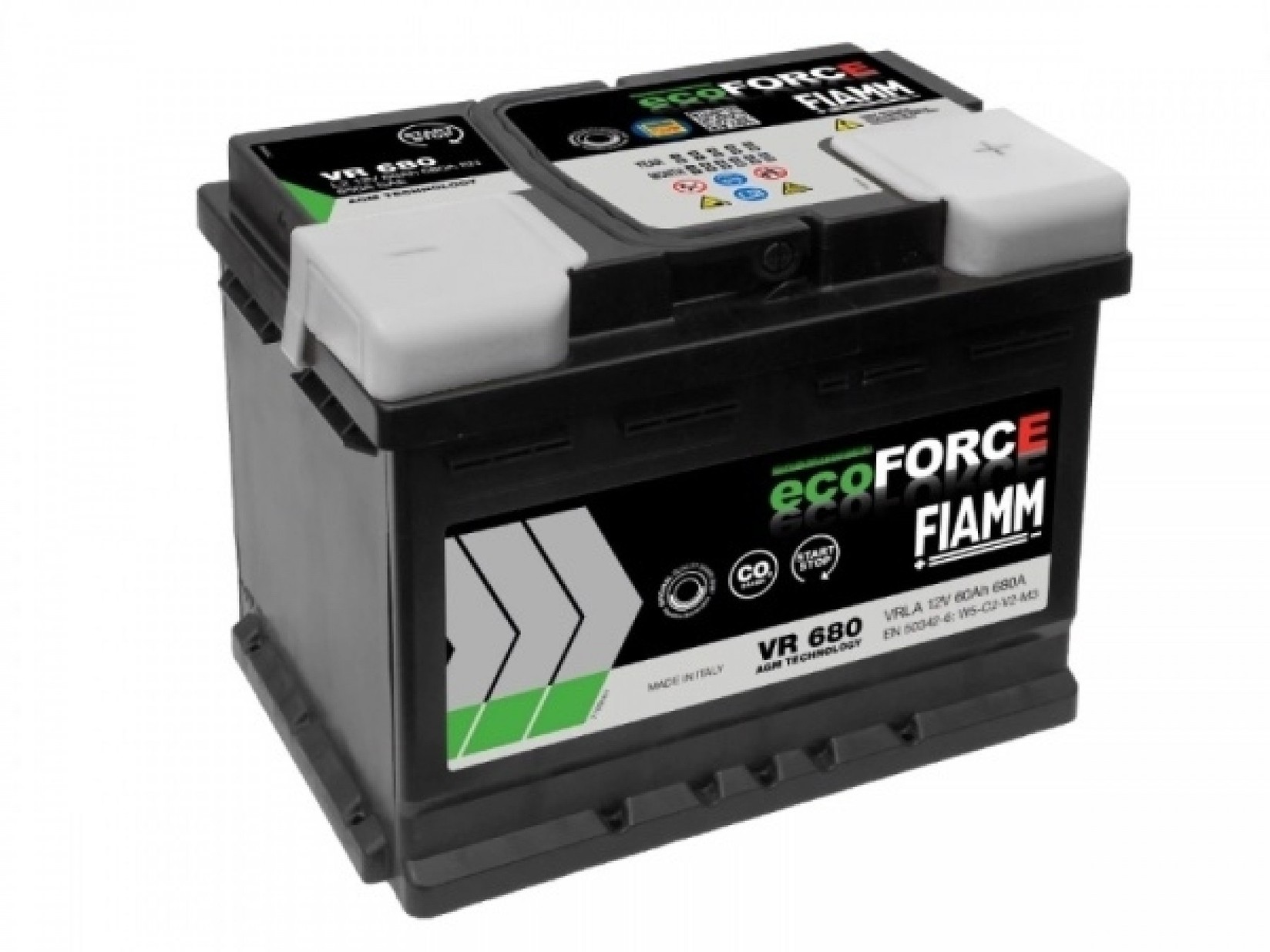 FIAM ECOFORCE Акумулатор 12V 60ah 680a AGM Start/Stop D+