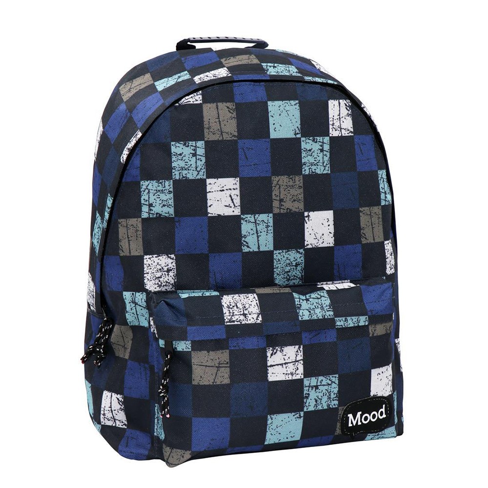 DIAKAKIS Ранец, 2 Патенти, Squares,Mood Sigma, 000580451, 30*40*15цм, Сина-Сива